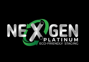 A square portable stage by NexGen logo