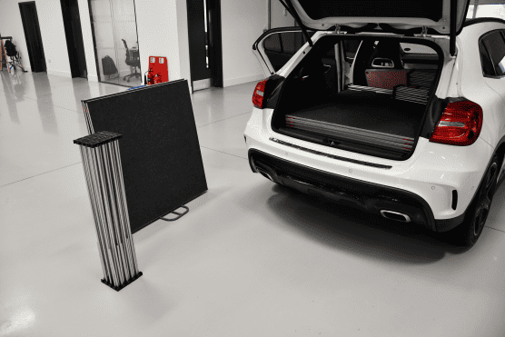 Portable podium fits in car boot